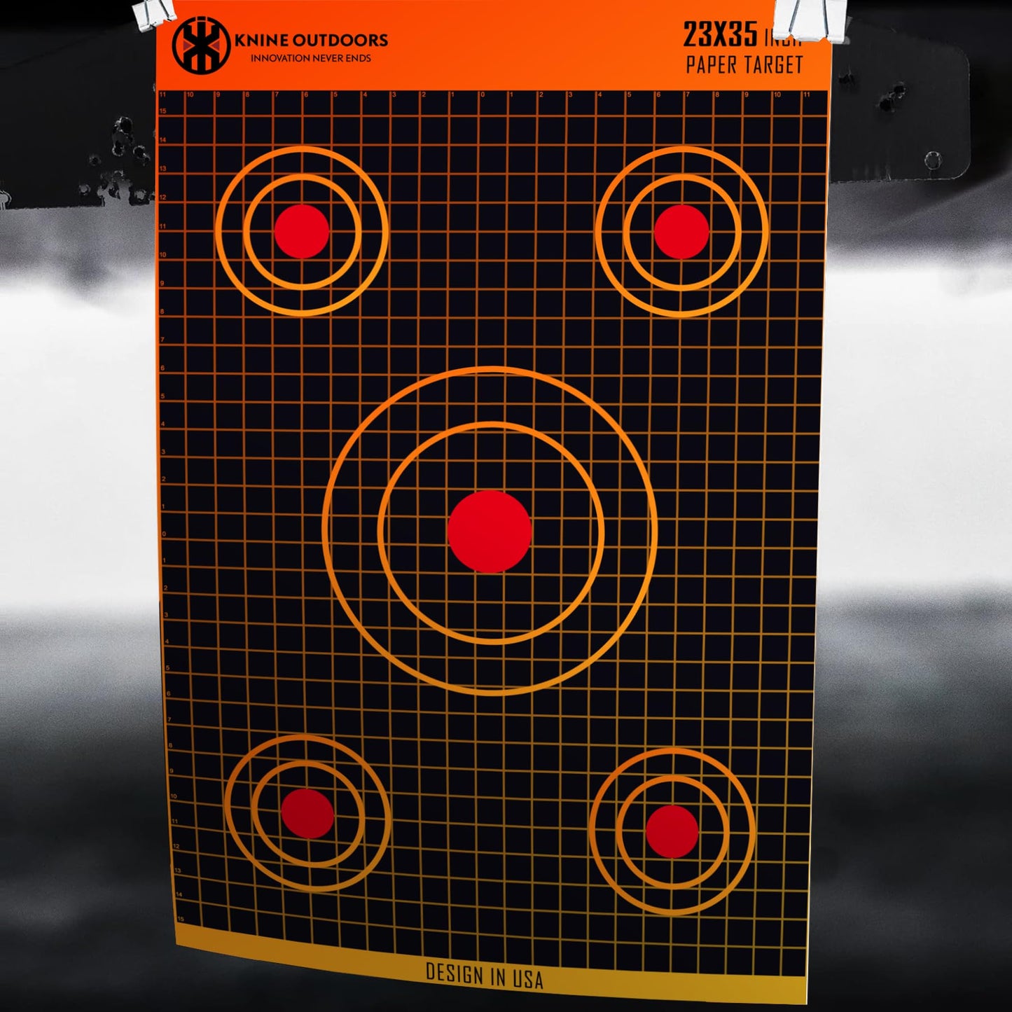 KNINE OUTDOORS Shooting Paper Targets for Shooting Range, 23x35 inch, Bulk for Hunting, Handguns, Pistols, Rifles, Axis Design (10 Pack)