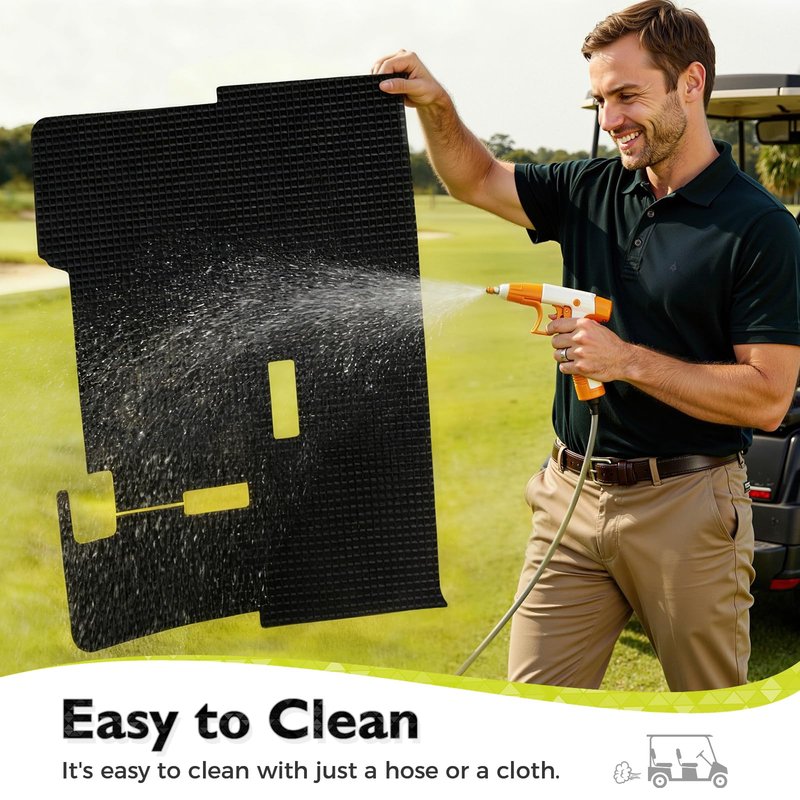 Tecoom Golf Cart Floor Mat Fit for EZGO TXT, Custom Front Golf Cart Feet Mats, Durable Replacement Full Coverage Liner Mats, Black