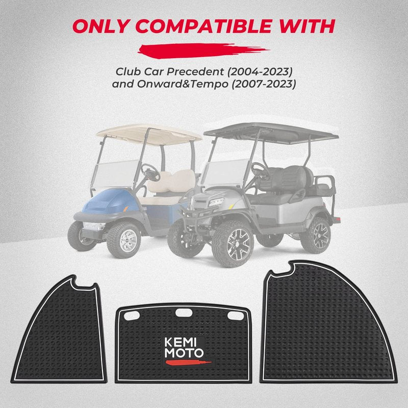 Kemimoto Golf Cart Dash Mats Compatible with Club Car Precedent 2004-2023 and Onward Tempo 2007-2023 Golf Cart Accessories White Trim