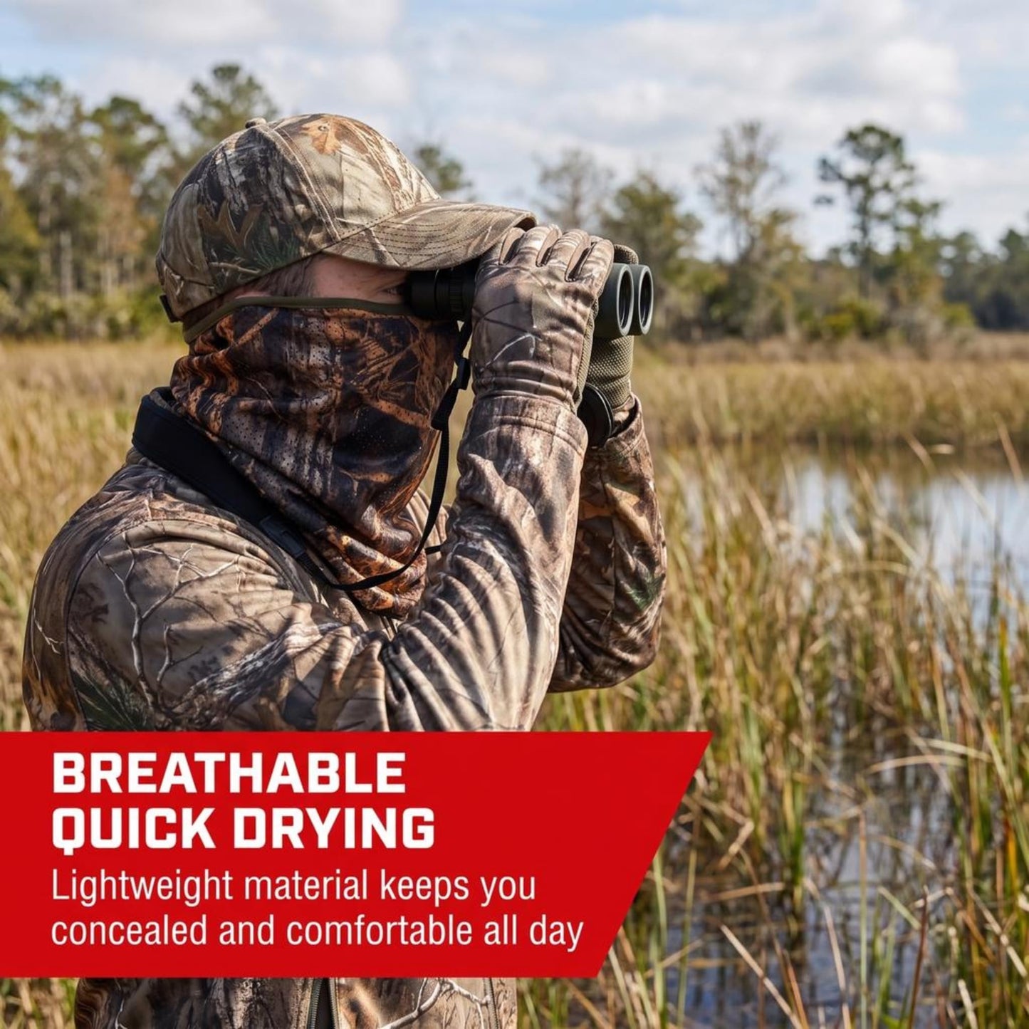 Camo Turkey Hunting Mask - Lightweight Camouflage Face Netting for Men