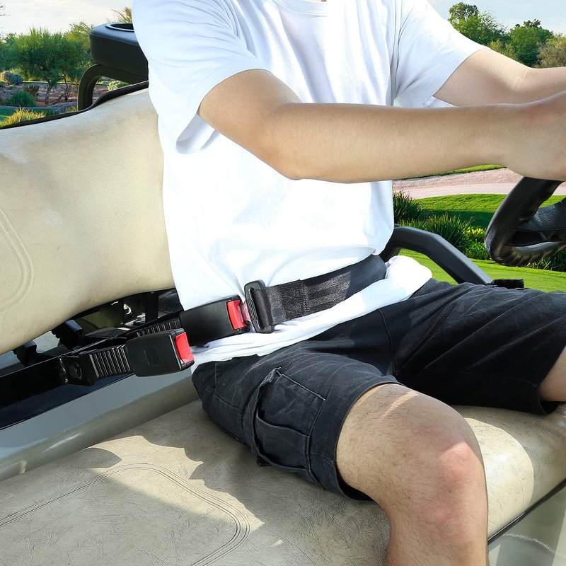 10L0L Retractable Golf Cart Seat Belt Kits for EZGO, Club Car & Yamaha, 42" Seat Belts Set of 2, Street Legal Safety Belts with Screws