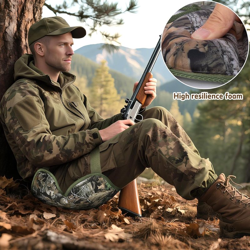 Wearable Hunting Seat Cushion - 22.8'' x 14.5'' Lightweight EVA Foam Pad | Portable Camo Outdoor Seat for Hiking, Ice Fishing, Rock Climbing