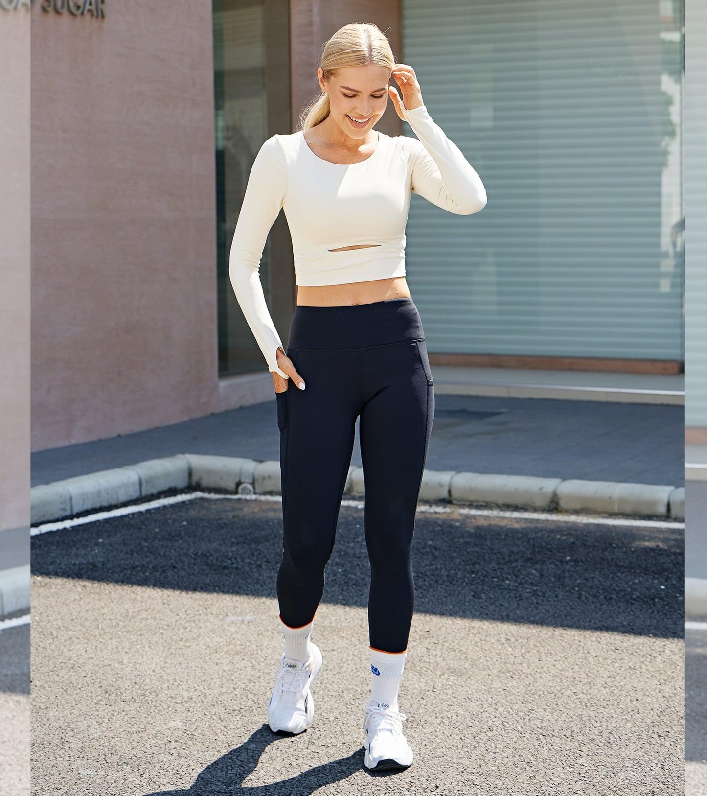 Willit Women's Fleece Lined Leggings Water Resistant Winter Pants Thermal High Waisted Yoga Hiking Running Tights Pockets Black M