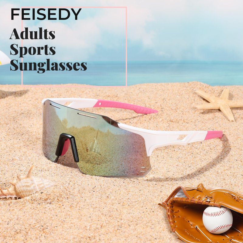 FEISEDY Cycling Glasses Sports Sunglasses for Men Women, Youth Kids Baseball Softball Running Sunglasses B0223