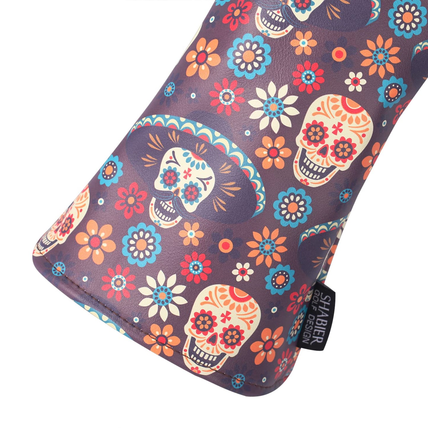 SHABIER Golf Skull Day of The Dead Design Golf Driver Wood Club Headcover with Sugar Skull Design