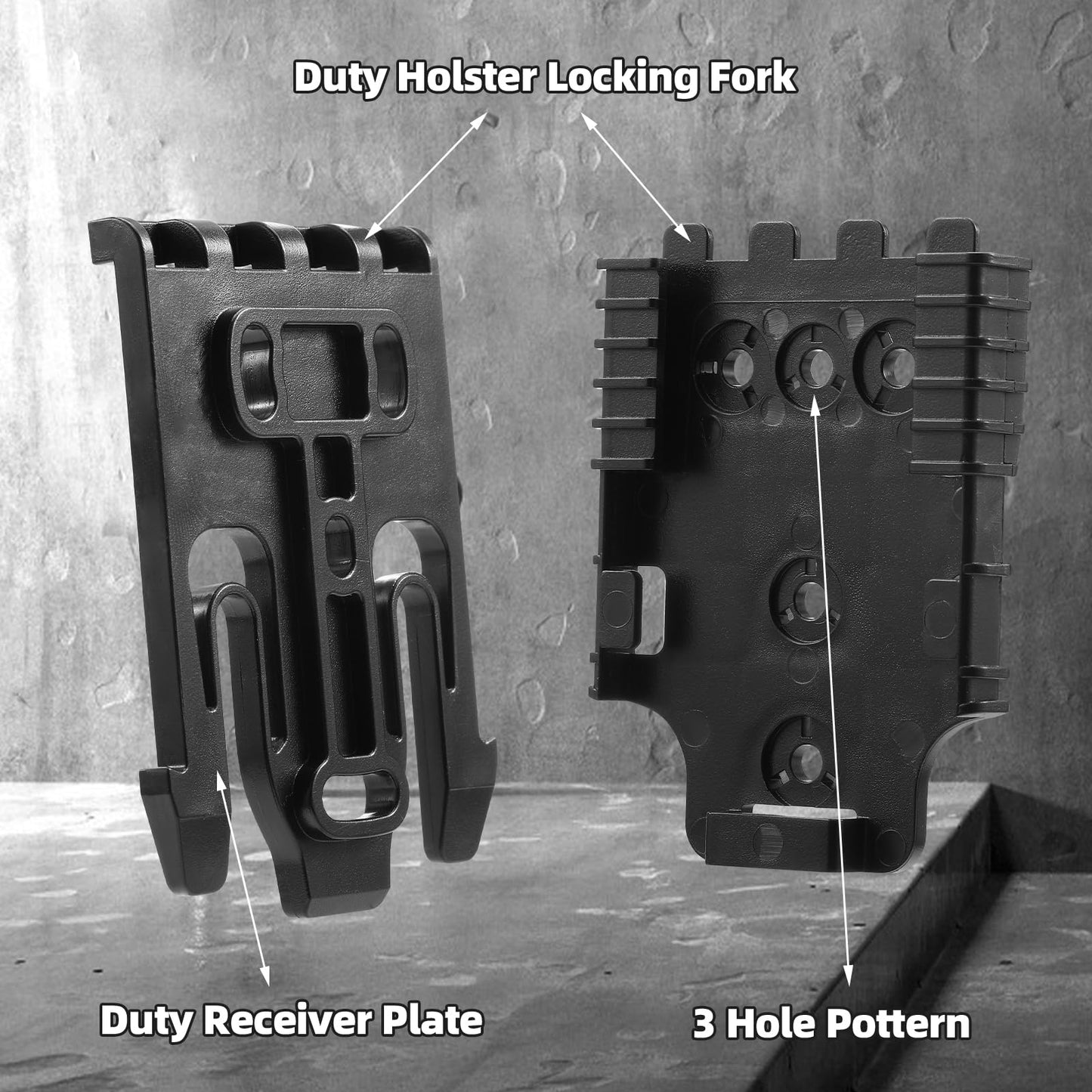 QLS Quick Locking System Kit,Platform Attachment for Duty Holster with Locking Fork & Receiver and Accessories,Black-One Size,2 Pack