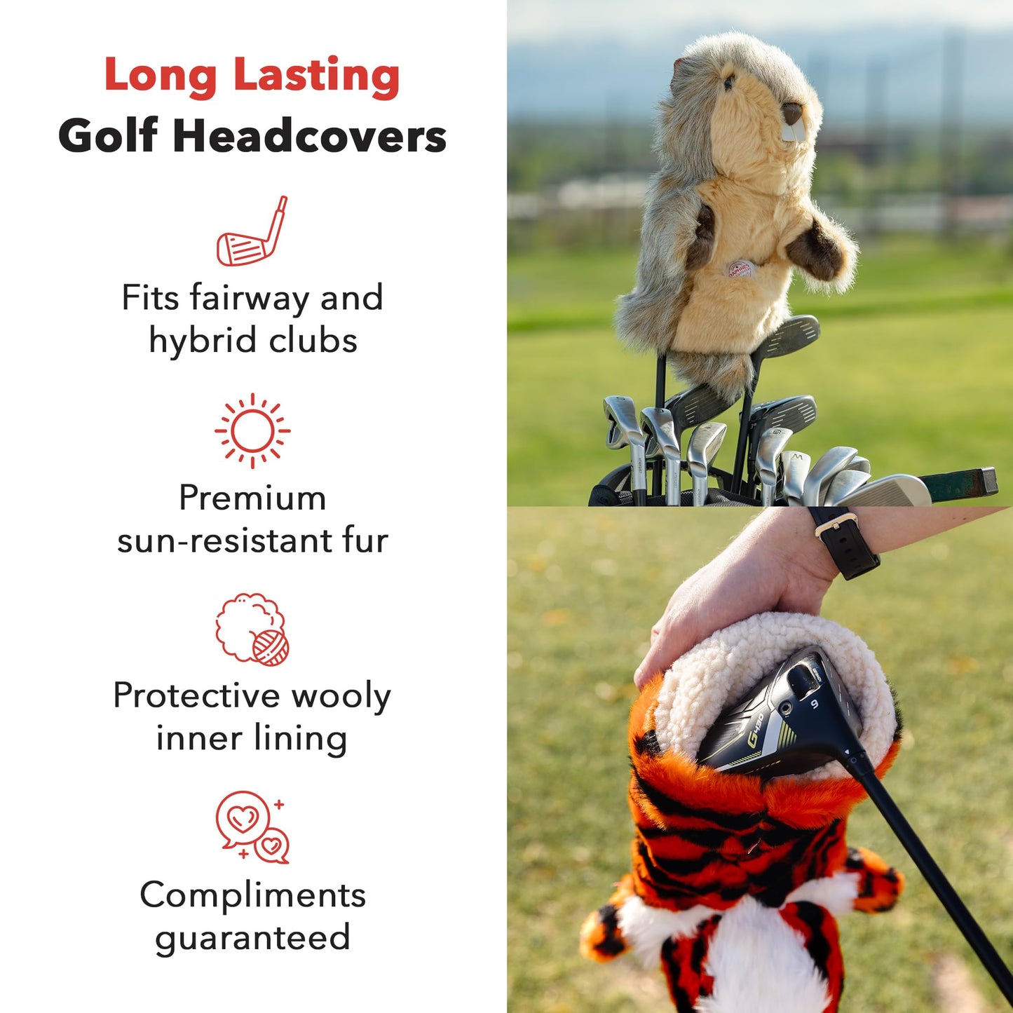 Daphne's Headcovers Owl Hybrid Headcover | Premium Hybrid and Fairway Wood Headcovers | Funny Golf Club Covers | Stylish Protection for Clubs | Men's Golf Gear | Hybrid Headcover for Men and Women