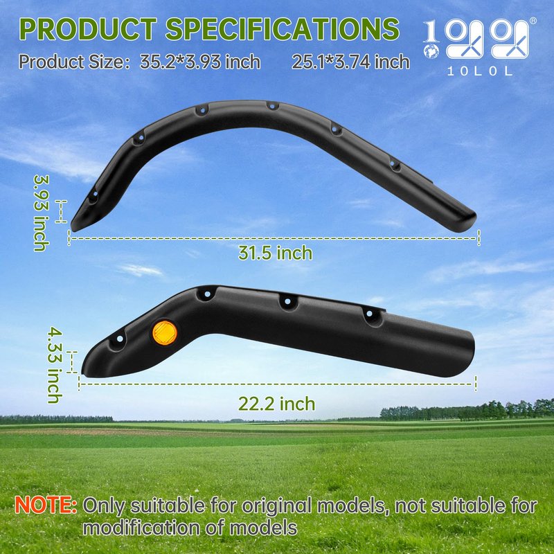 Golf Cart 4Pcs Fender-Flares Fits EZGO-TXT 1996-2013, Heavy-Duty ABS Mud Guard Kit with Reflectors, Scratch-Resistant & Weatherproof, Easy Installation with Hardware
