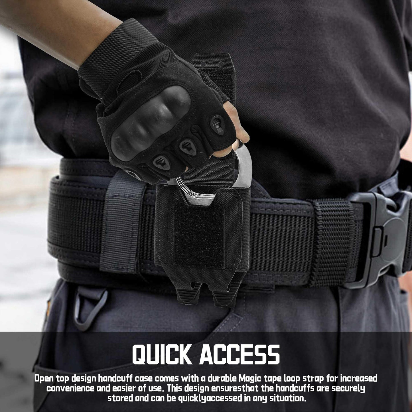 Molle Handcuff Pouch, Upgrade Laser Cut Handcuffs Case, Tactical Hand Cuff Holster Fit Chained Cuffs/Hinged Cuffs/Folding Rigid Cuffs/S&W Cuffs (2 Pack)