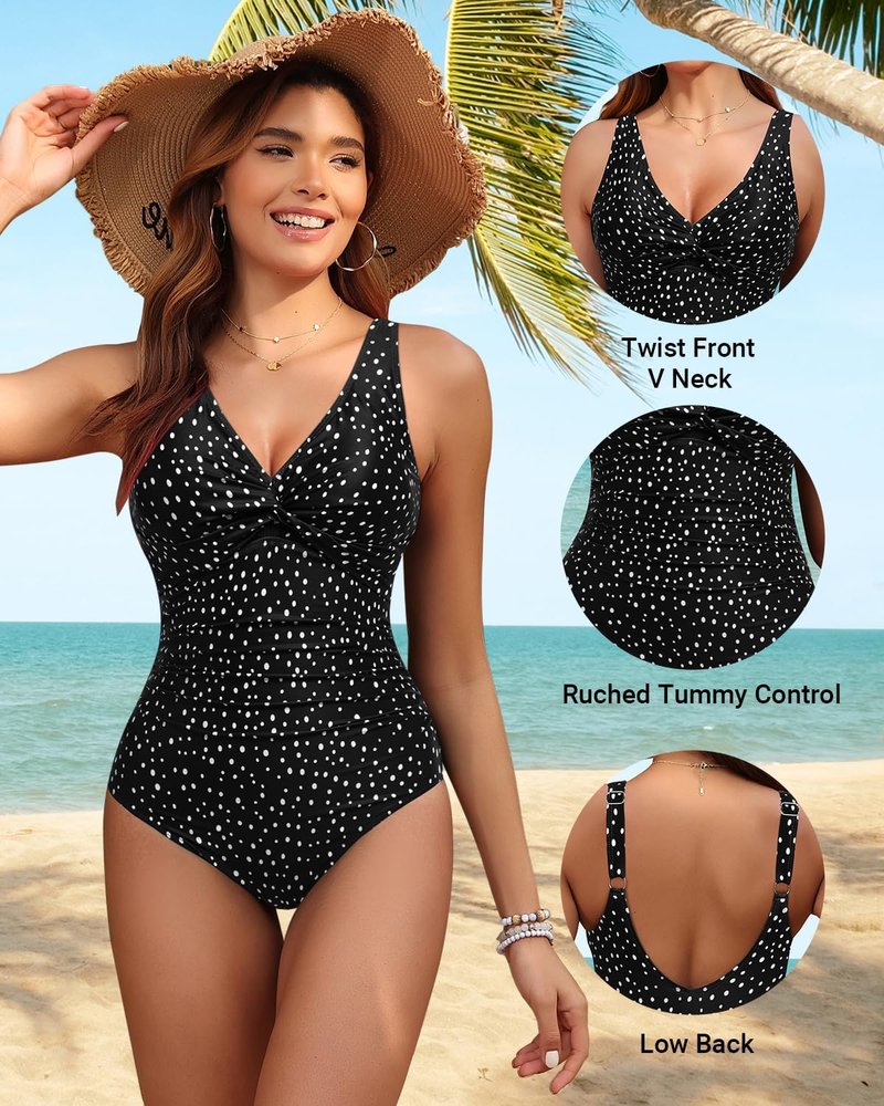 Women’s Tummy Control One Piece Swimsuit - Push Up Slimming Bathing Suit | Full Coverage Design