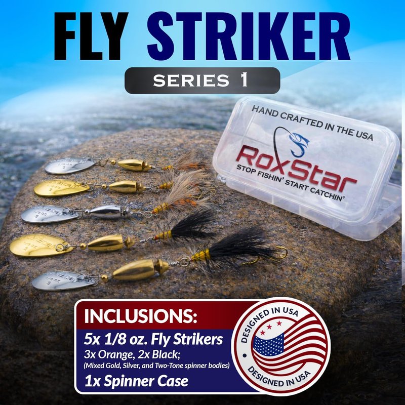 RoxStar Fly Strikers - Versatile Fishing Spinner for Trout, Bass & Steelhead - Hand-Tied in The USA