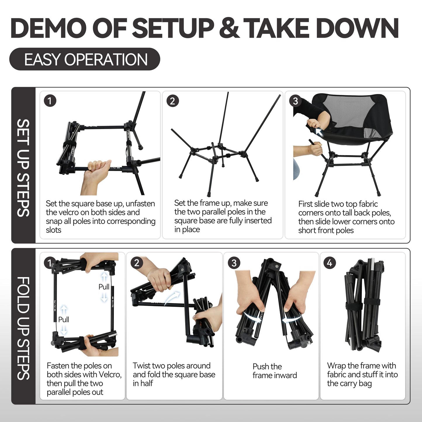 MARCHWAY Ultralight Folding Camping Chair, Heavy Duty Portable Compact for Outdoor Camp, Travel, Beach, Picnic, Festival, Hiking, Lightweight Backpacking (Camo)