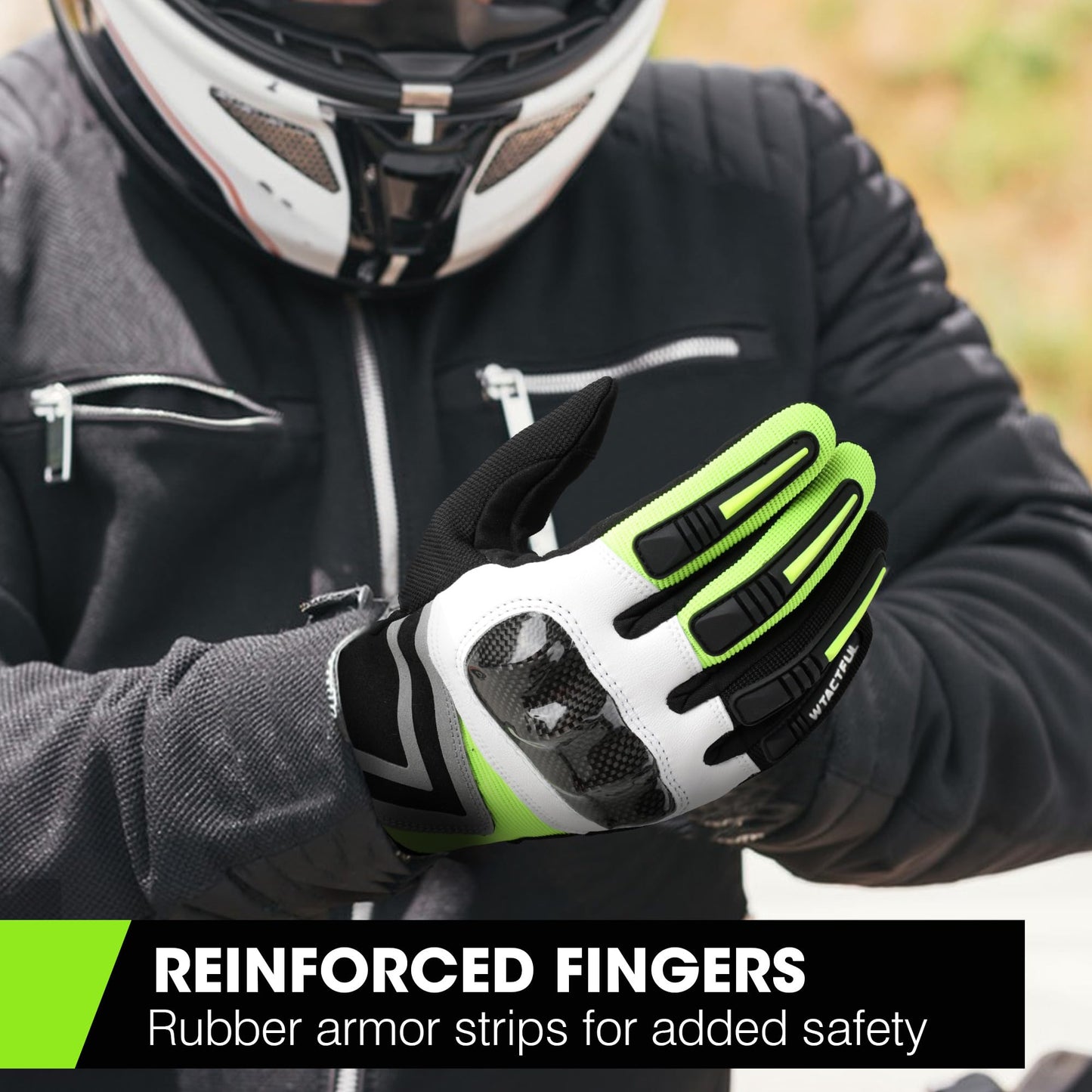 WTACTFUL Motorcycle Gloves Men Women, Carbon Fiber Touchscreen Breathable