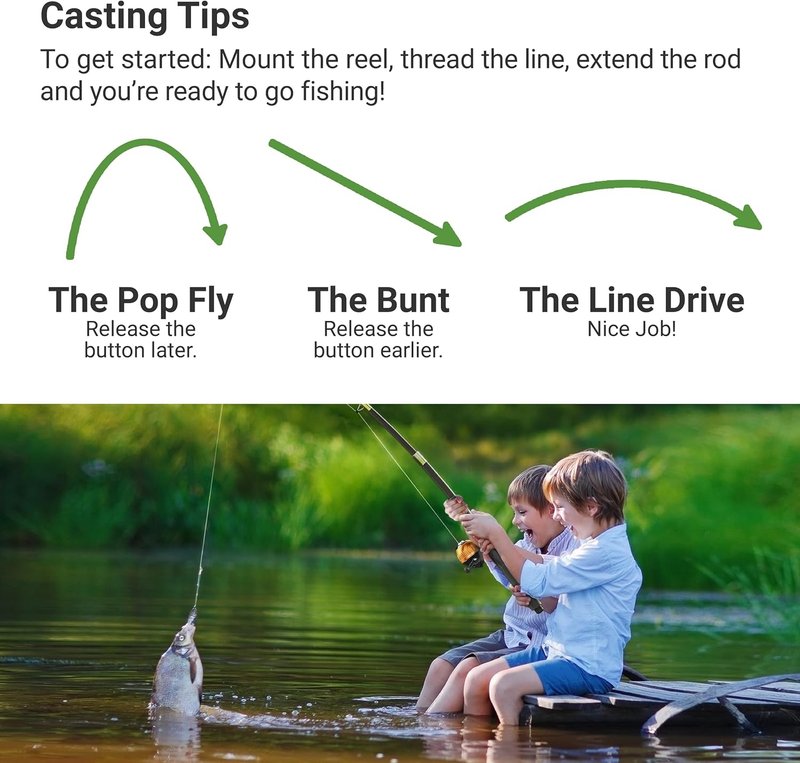 Kids Fishing Pole - Portable Telescopic Fishing Rod Set with Tackle Box & Net | Ideal Gear for Ages 5-10