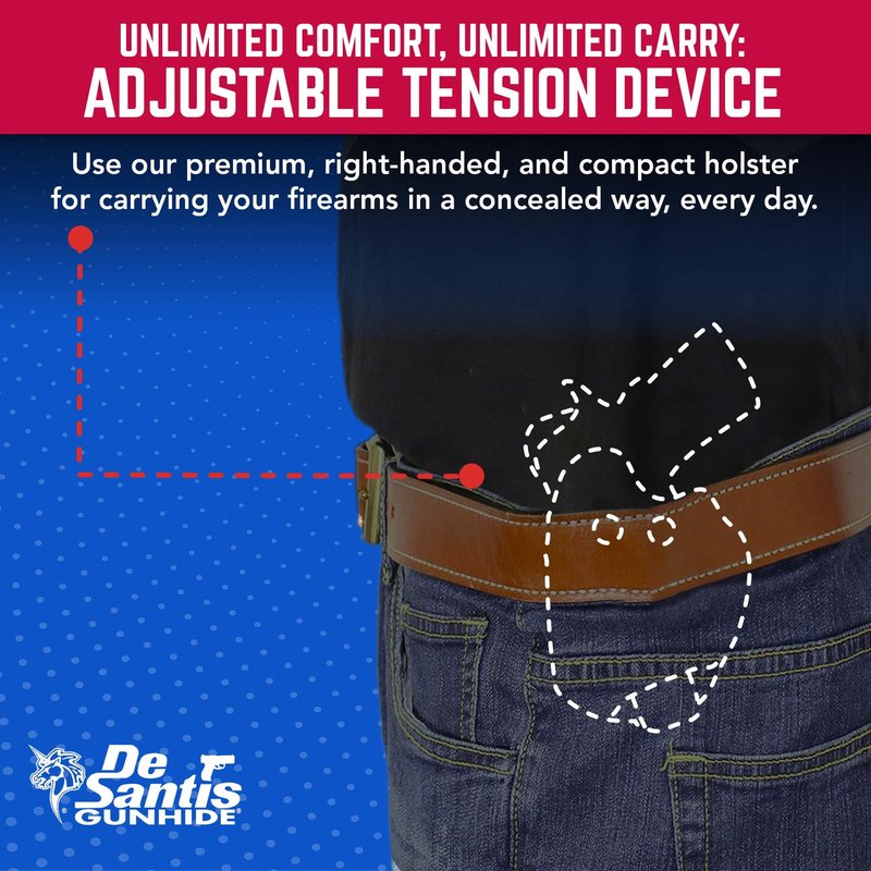 DeSantis Cozy Partner Gun Holster, Fits Springfield Armory HELLCAT, HELLCAT OSP, High-Quality Holster, Precise Molding for Handgun Retention, Tension Device, Split Belt Loop, Right-Hand Draw, Tan