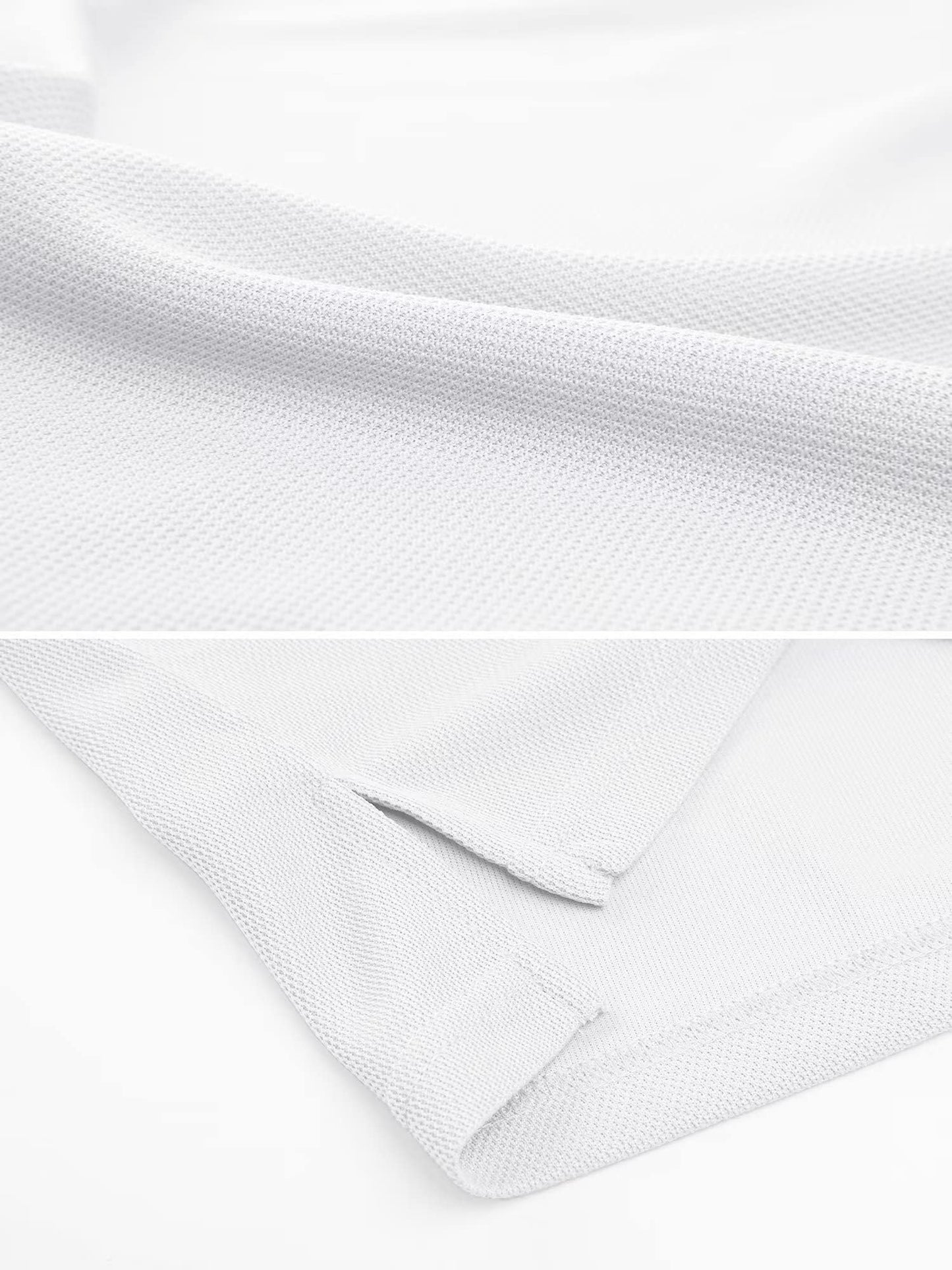 MAGCOMSEN White Polo Shirts for Men Short Sleeve Golf Collared Work Shirts Casual Shirts Quick Dry Summer Shirts S