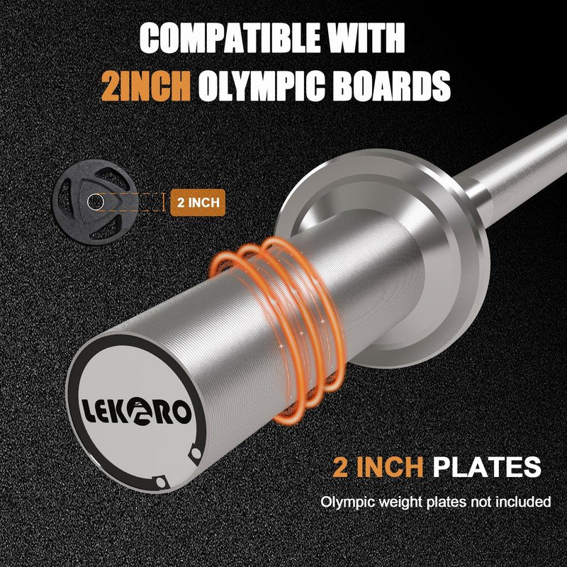Olympic Barbell Bar 4FT, 350LB EZ Curl or Straight Weight Lifting Bar, Fits 2-Inch Olympic Plates, Rotating Sleeves, 2 Spring Collars, Knurled Strength Training Bar for Home Gym