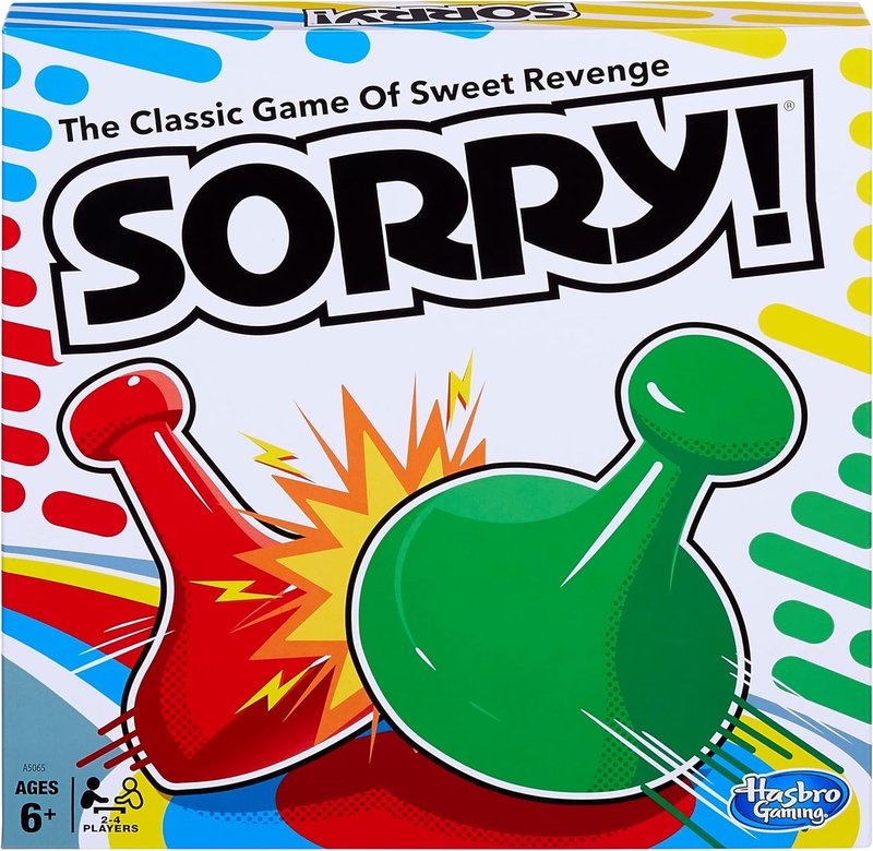 Sorry! Board Game for Kids | Classic Family Fun for Ages 6+ | 4 Player Pawns Included