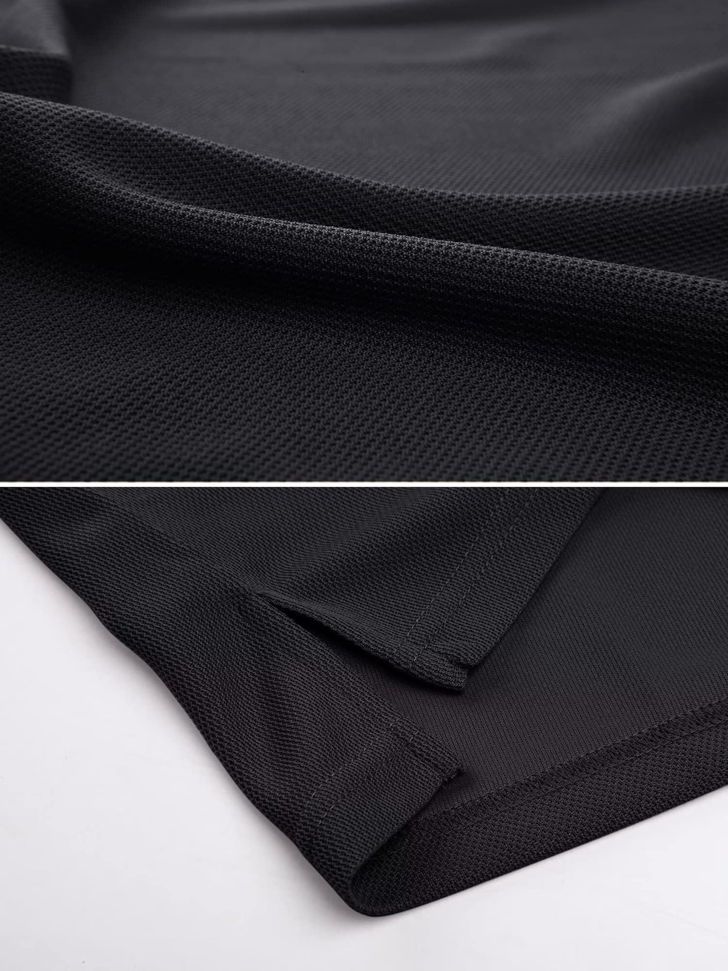 MAGCOMSEN Mens Black Polo Shirts Short Sleeve Golf Shirts Pique Polo Combat Shirt Tactical Shirt M