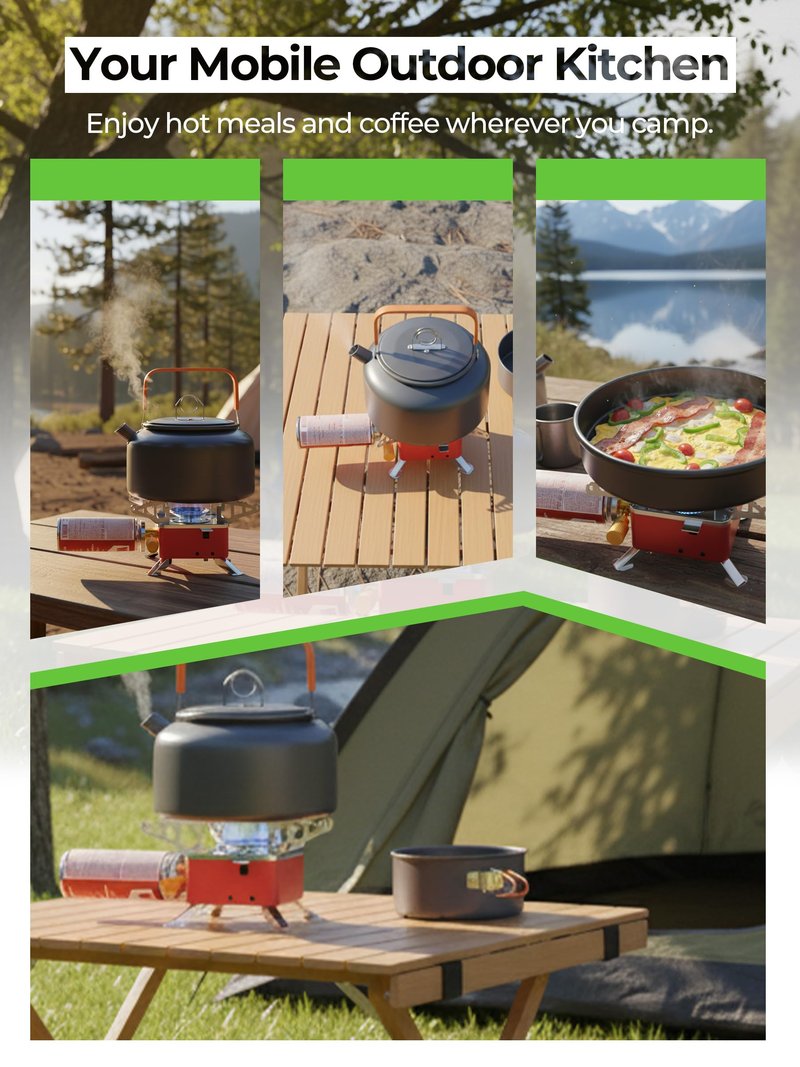 SYIPO Portable Camping Stove, Ultralight Backpacking Stove with Stable Support Wind-Resistance Camp Stove, Mini Outdoor Folding Metal Camping Gas Stove for Camping, Hiking, Cooking, ect.