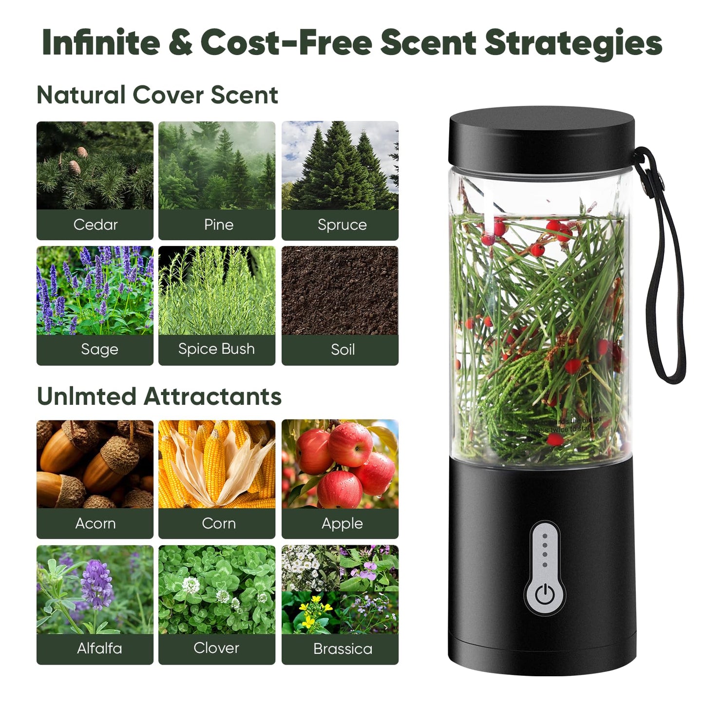 WARMOASIS Deer Hunting Attractant Spray Kit—Trapping Deer/Bear/Elk, for Hunting Dads,Spray Blender for Hunting,DIY Your Own Camouflage Cover Scent for The Field, Practical Gift for Hunters