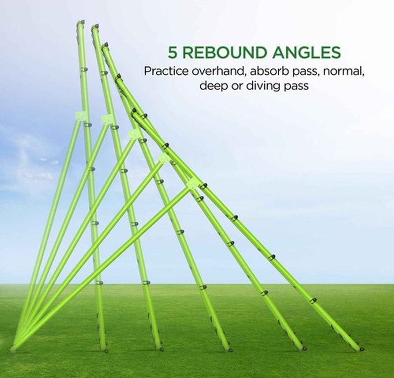 Volleyball Rebounder Net 7x4 ft Volleyball Rebounder Bounce Back Training Equipment for Volley Ball Practice Volleying Bumping Spiking Lacrosse Training with Five Adjustable Rebound Angles
