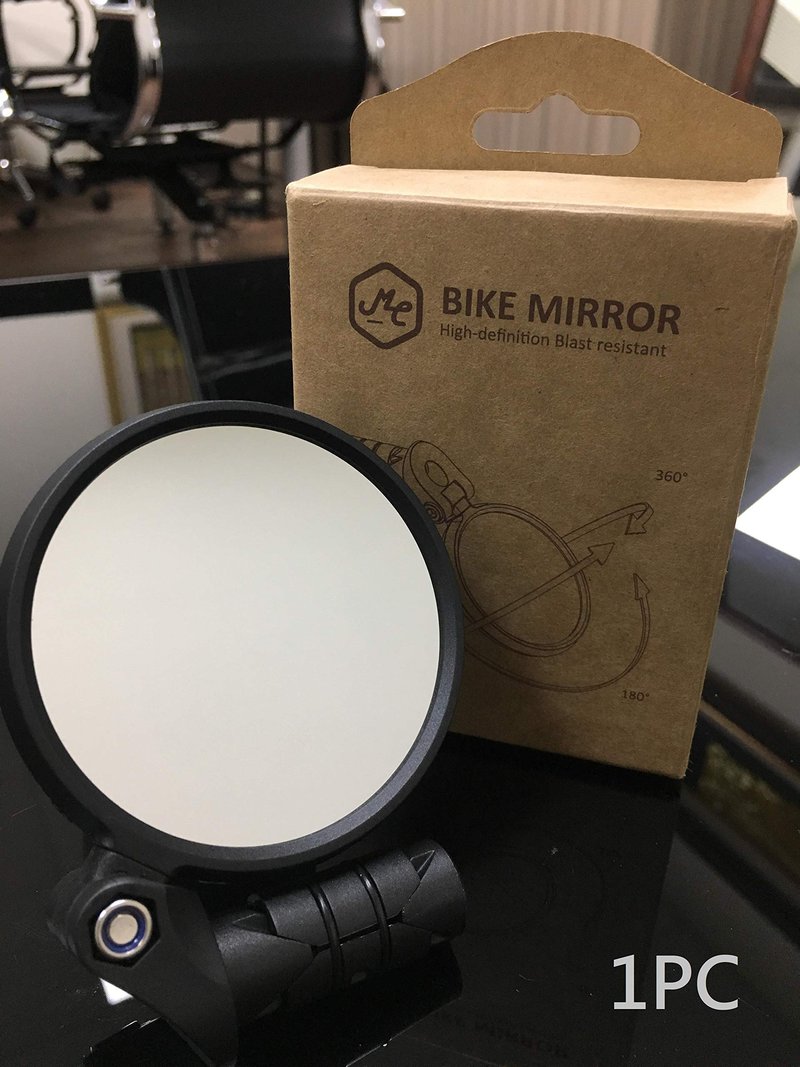 Bar End Bike Mirror [Upgraded Version] Scratch Resistant Glass Lens,HD,Safe Rearview Mirror (Silver) ME-001S