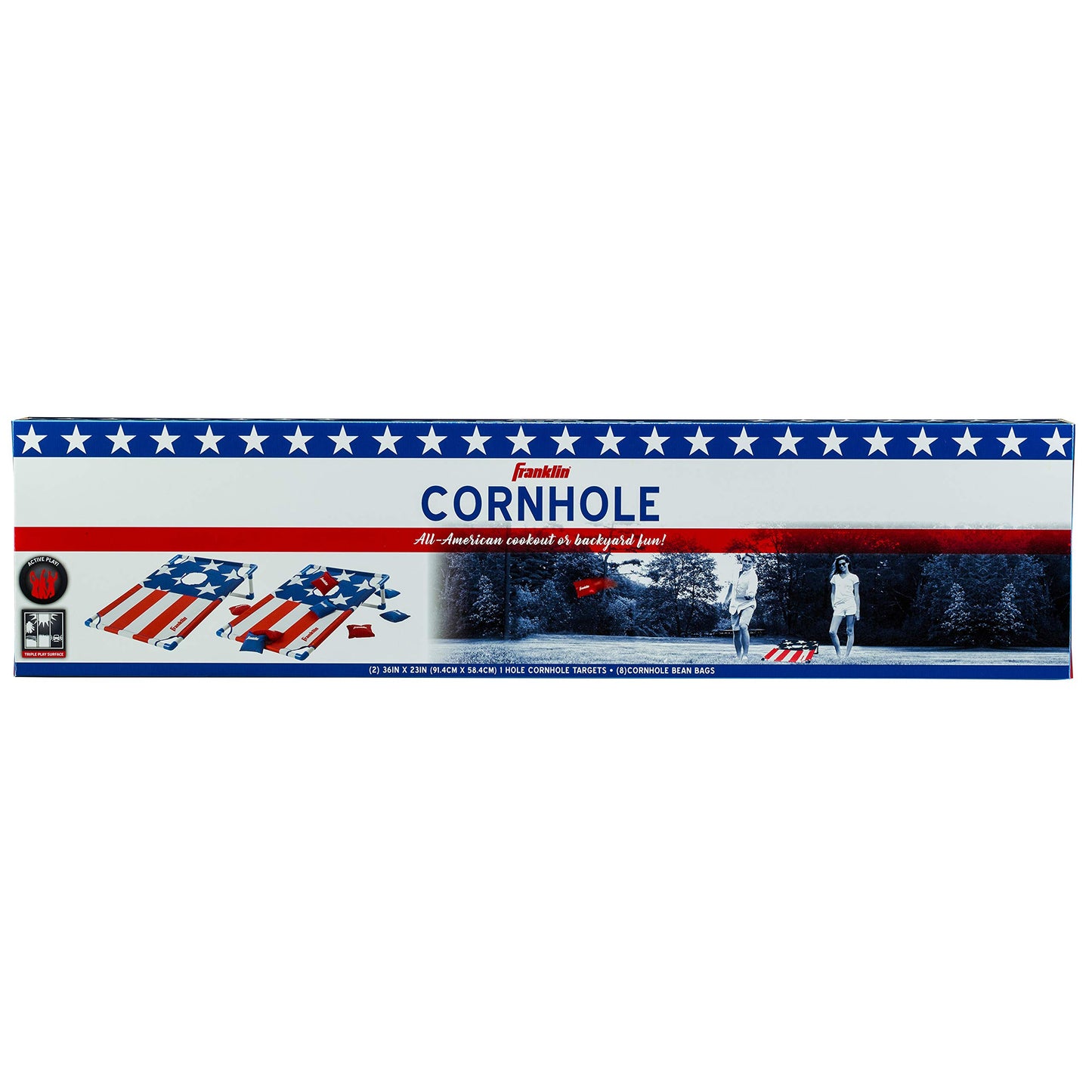 Franklin Sports Cornhole Game Sets - Portable Cornhole Boards + Bean Bags - (2) Boards + (8) Bean Bags Included - Perfect Beach + Lawn Tailgate Game Set - USA