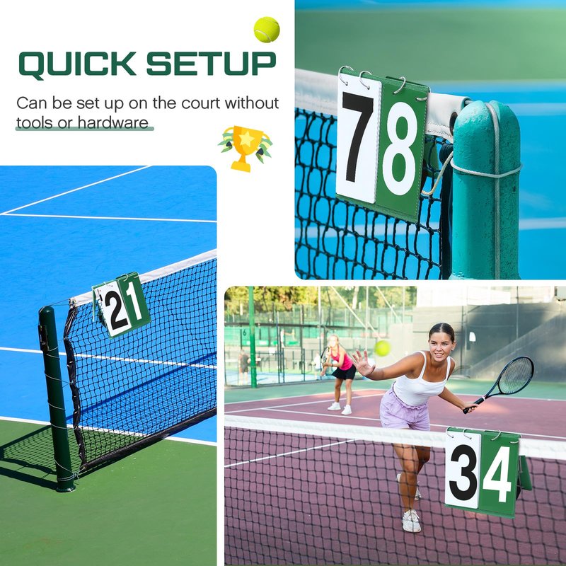 Sonwyoung 1 Pack Over Net Tennis Score Keeper Flip Scoreboards Portable for Volleyball Basketball Coaching Tennis Outdoor (Numbers 0-9,Green)