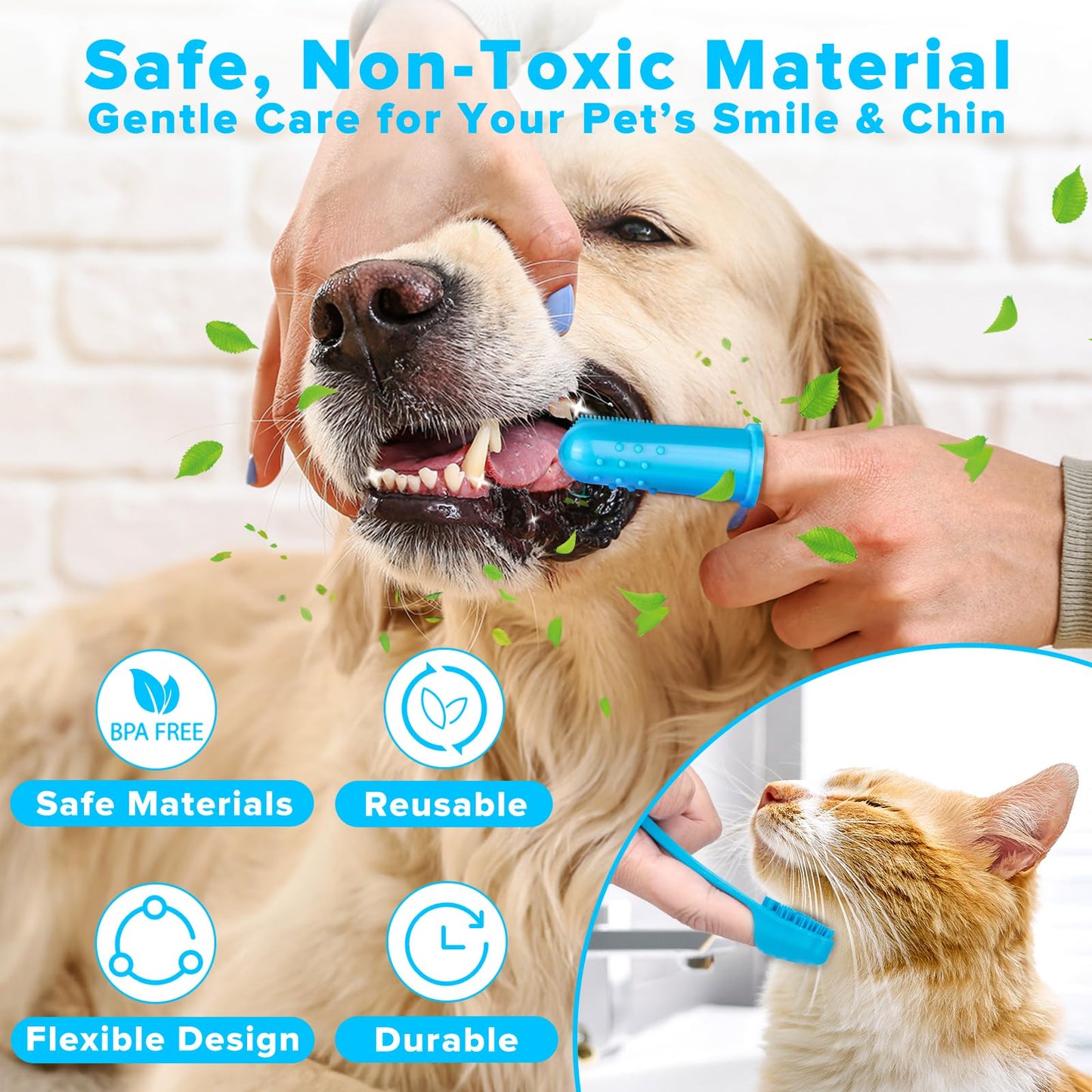 6PCS Grooming & Bath Supplies for Dogs, Cats | Dog Washing Gloves | Dog Bath Brush | Dog Shower Brush | Pet Grooming Gloves | Dog Grooming kit | Pet Supplies for Showerhead & Sprayer (Light Blue)