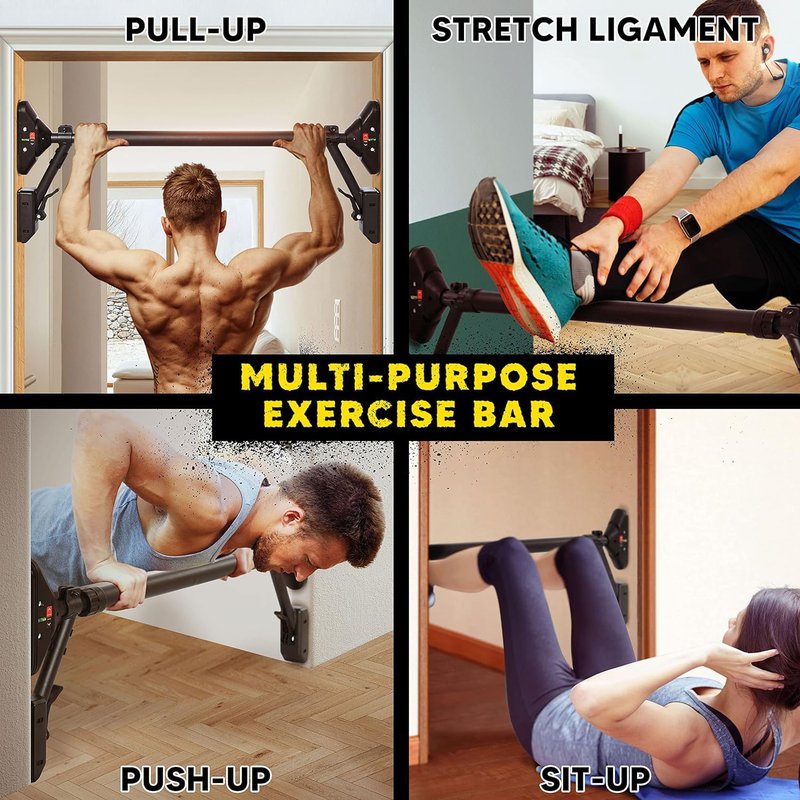 Pull Up Bar/Chin up bar Upper Body Workout Bar, Super load-bearing: Dual Security Locking, Two-way Support Fitness Strength Training Equipment