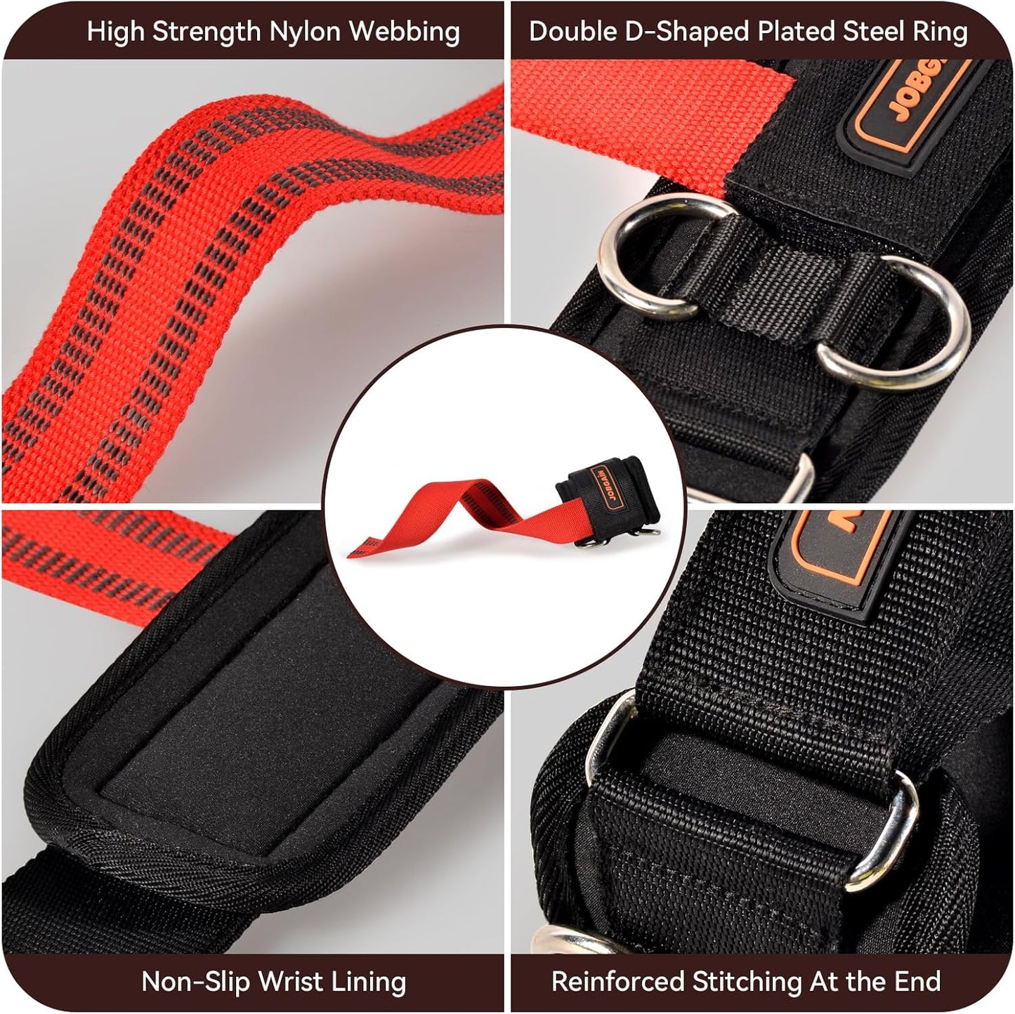 Weight Lifting Straps - Neoprene Padded D-Ring Wrist Support for Cable Machine Workouts | Non-Slip Design for Men & Women