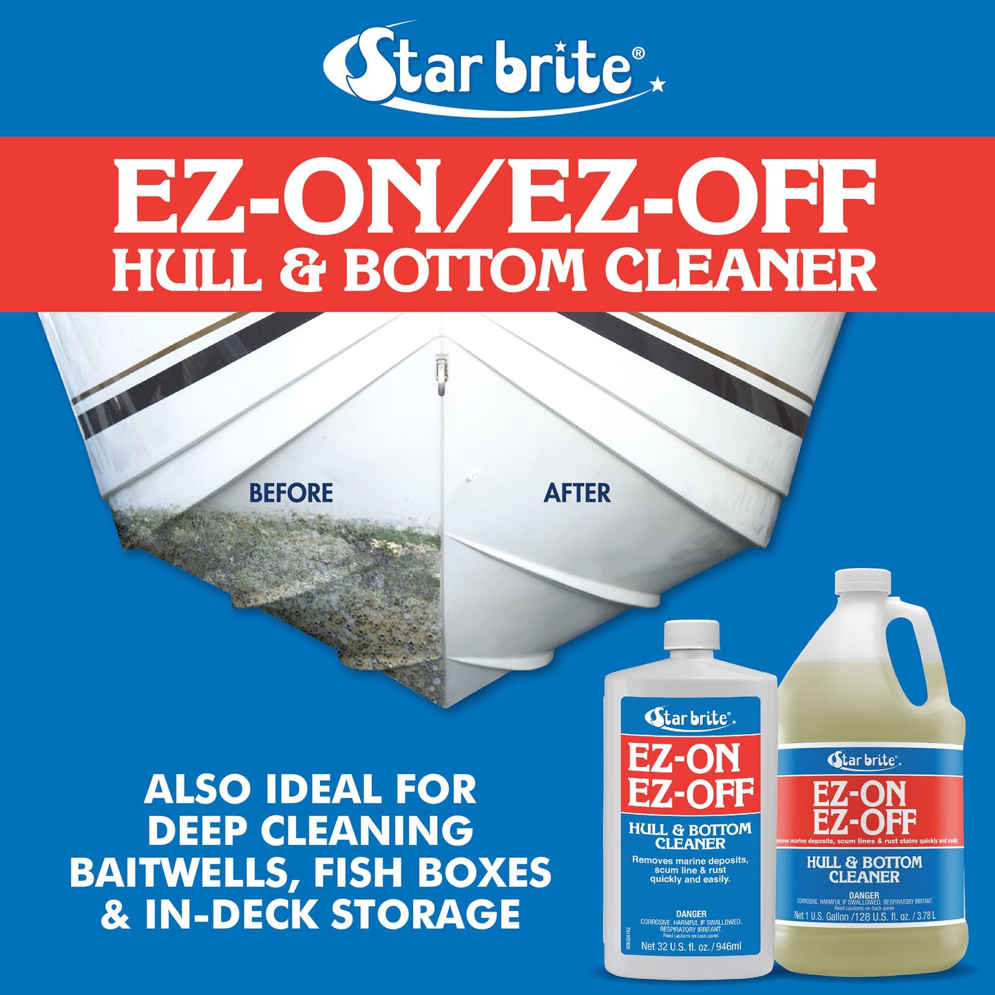 STAR BRITE EZ-ON EZ-Off Boat Hull & Bottom Cleaner - Effortlessly Remove Stains and Restore Your Boat's Pristine Appearance