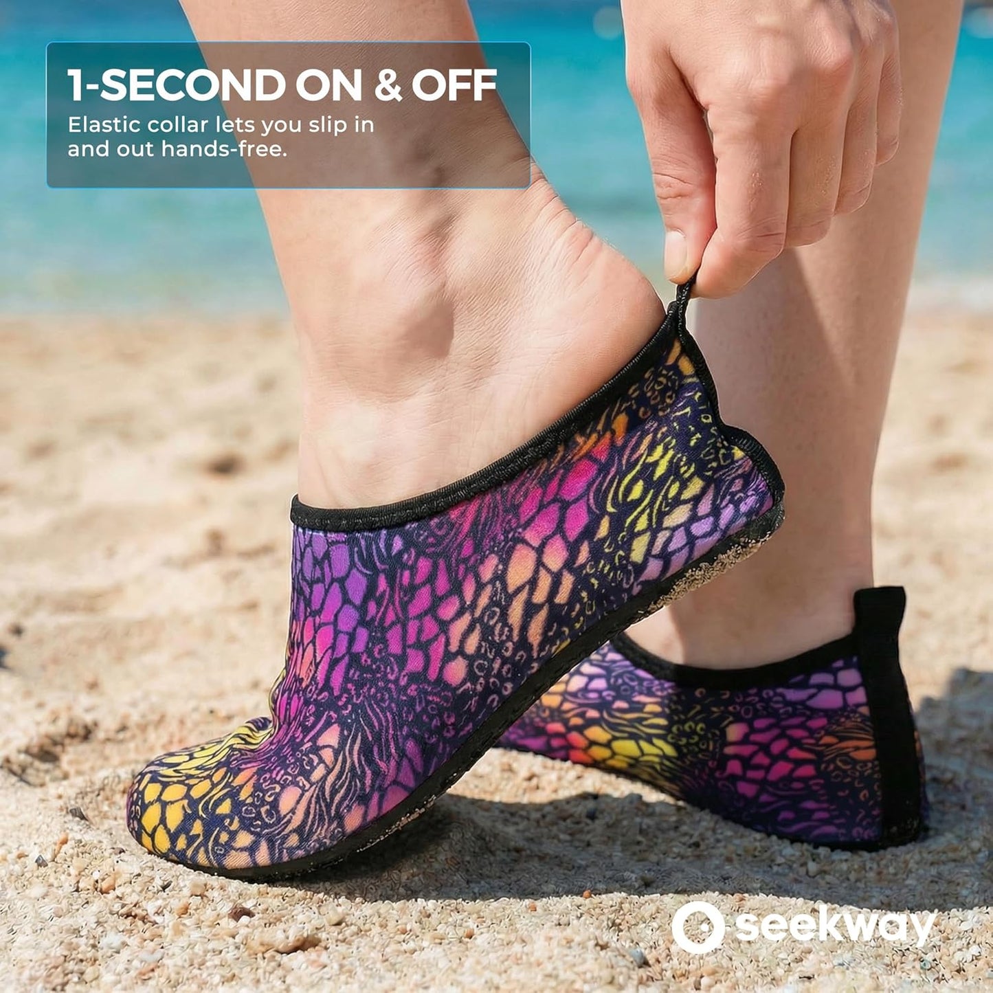 Water Shoes for Men & Women - Quick-Dry Aqua Socks with Non-Slip Design for Beach, Swim & River | Black