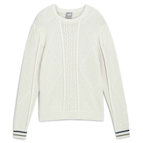PUMA Women's Standard Kate Cable Knit Sweater, Warm White, M