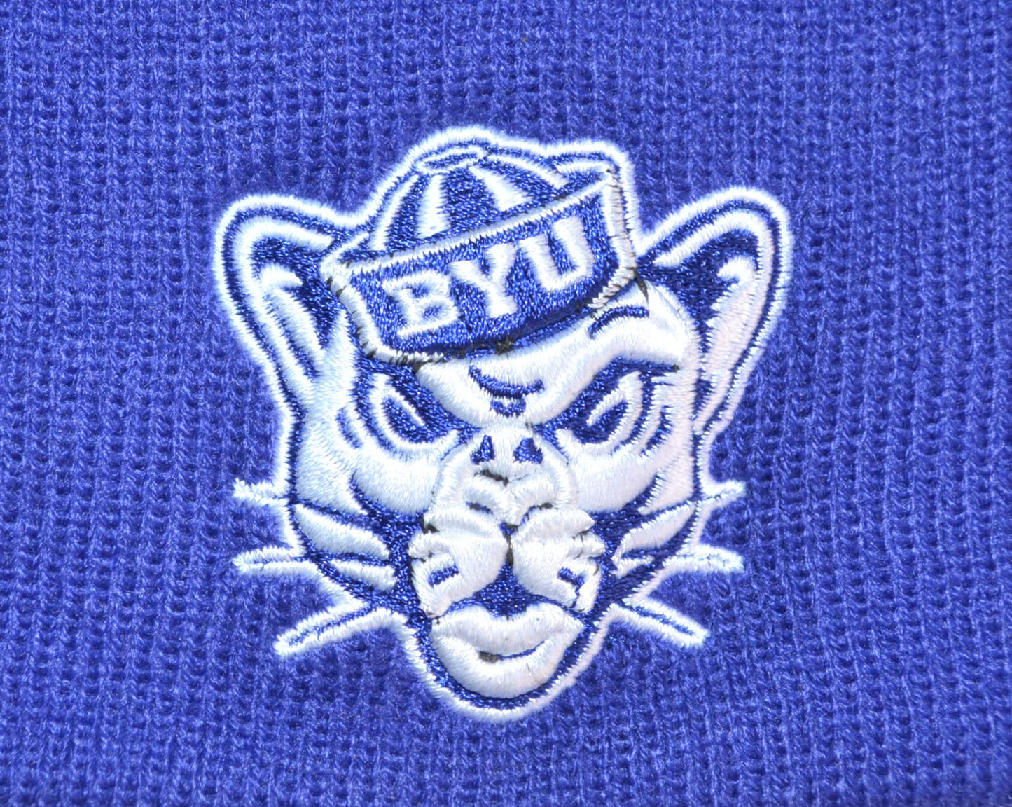 BYU Cougars Royal Blue Edge Skull Cap - NCAA Cuffless Winter Knit Beanie Toque Hat