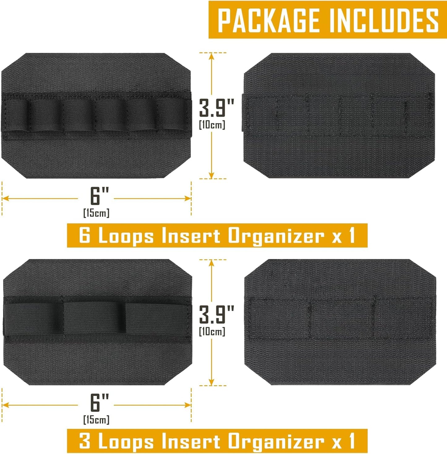 Tactical Bag Insert - Modular Elastic Loop Organizer Pouch | Hook & Loop Attachment for Backpack Accessories