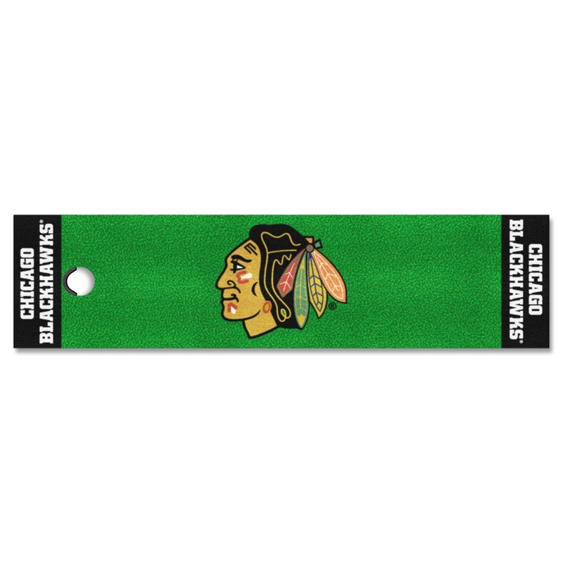 FANMATS NHL Chicago Blackhawks Nylon Face Putting Green Mat , 18"x72"