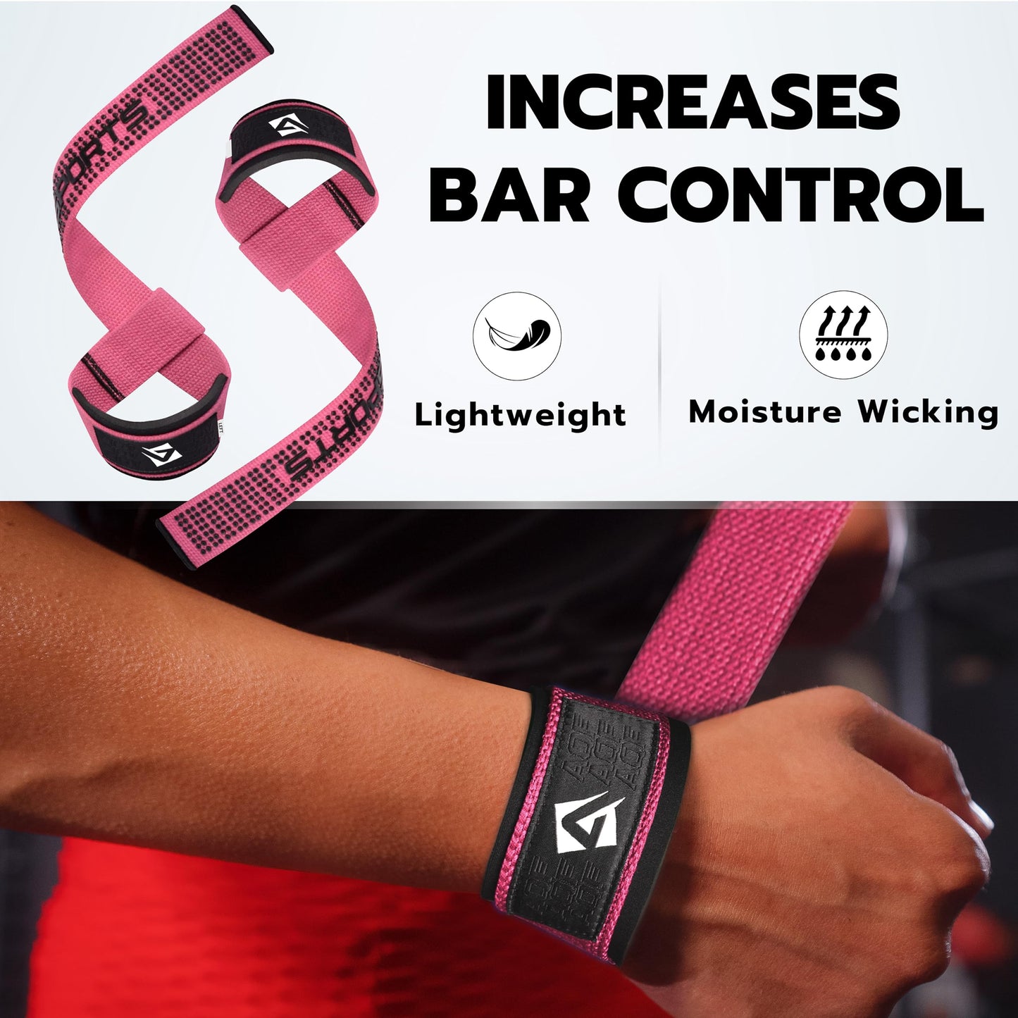 AQF Lifting Wrist Straps for Weightlifting, 23" Neoprene Padded Gym Strap