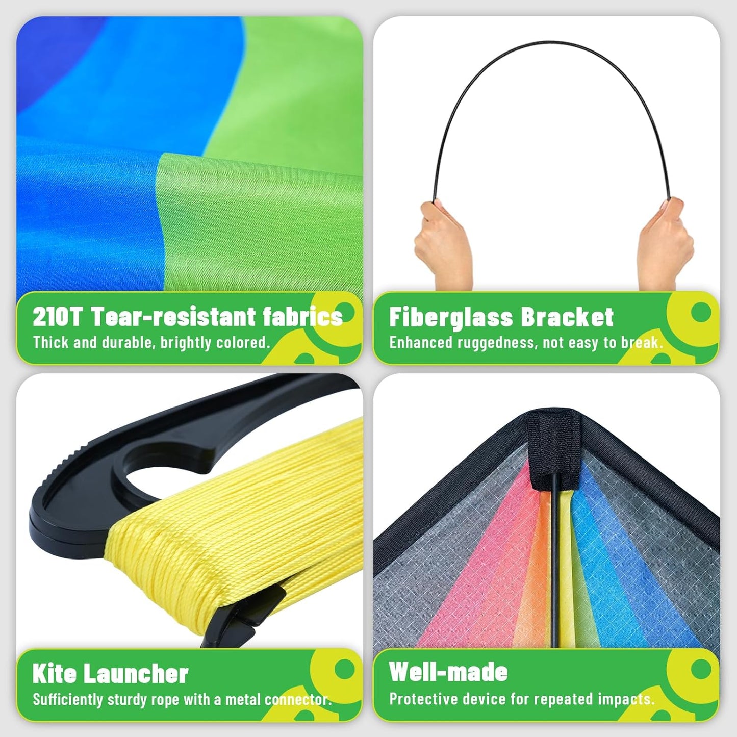 Triangular Kite - Easy to Control Design for Outdoor Fun | Delta Rainbow, 1.4m