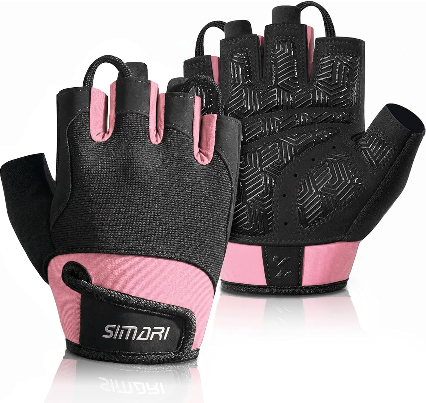 Breathable Workout Gloves for Men & Women - Padded Grip, Full Palm Protection | Black & Pink Sizes Available
