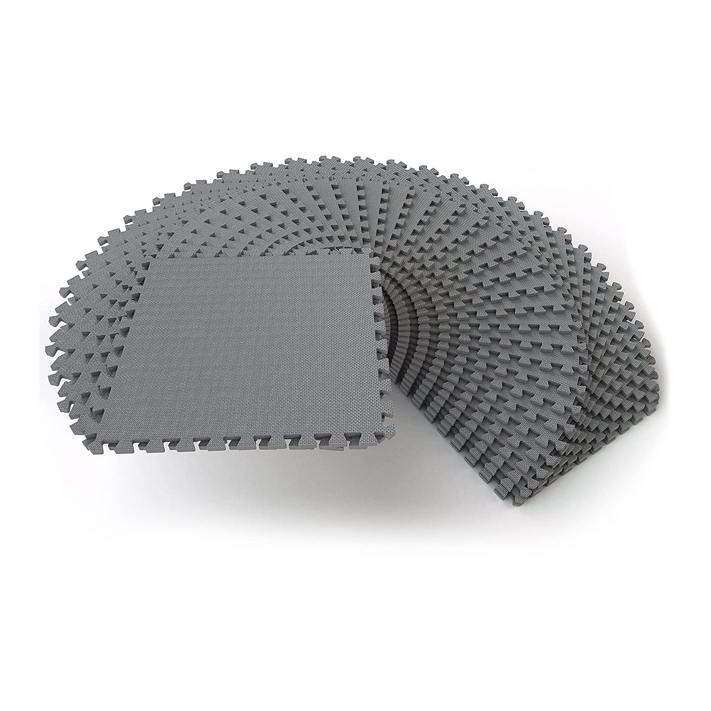 BalanceFrom Puzzle Exercise Mat 1/2" Thick, EVA Interlocking Foam Floor Tiles for Home Gym, Mat for Home Workout Equipment, Floor Padding for Kids, Gray, 24 in x 24 in x 1/2 in, 144 Sq Ft - 36 Tiles