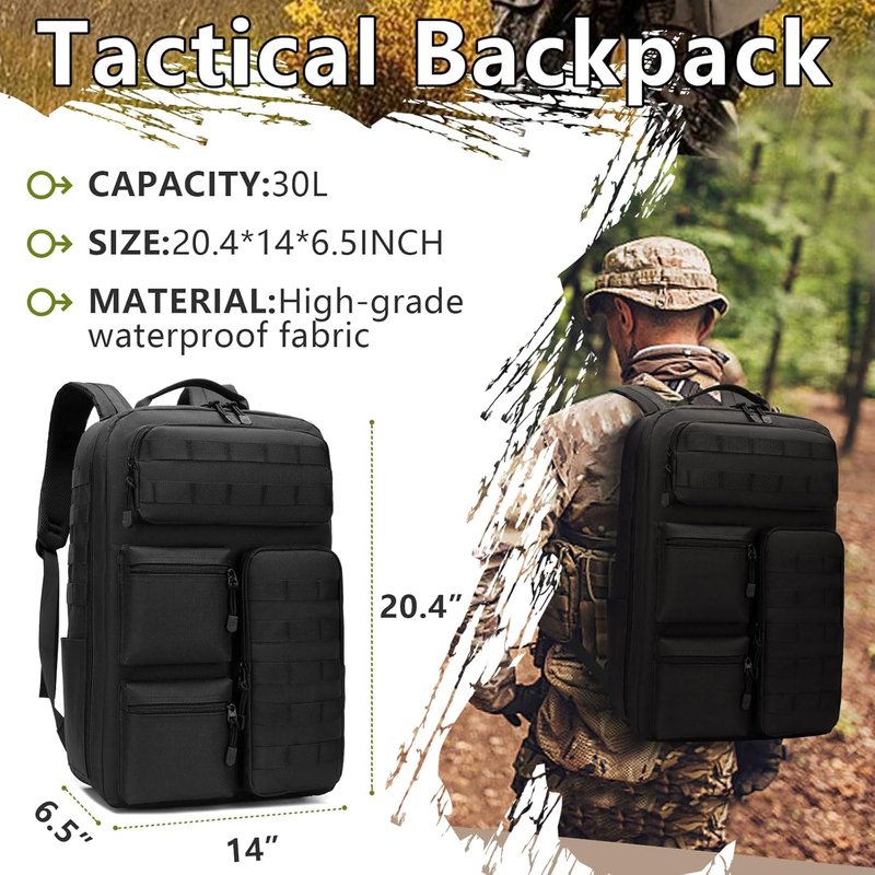 Tactical Camo Backpack - Waterproof MOLLE Design for Camping, Hunting & Emergency Preparedness | Unisex Durable Gear