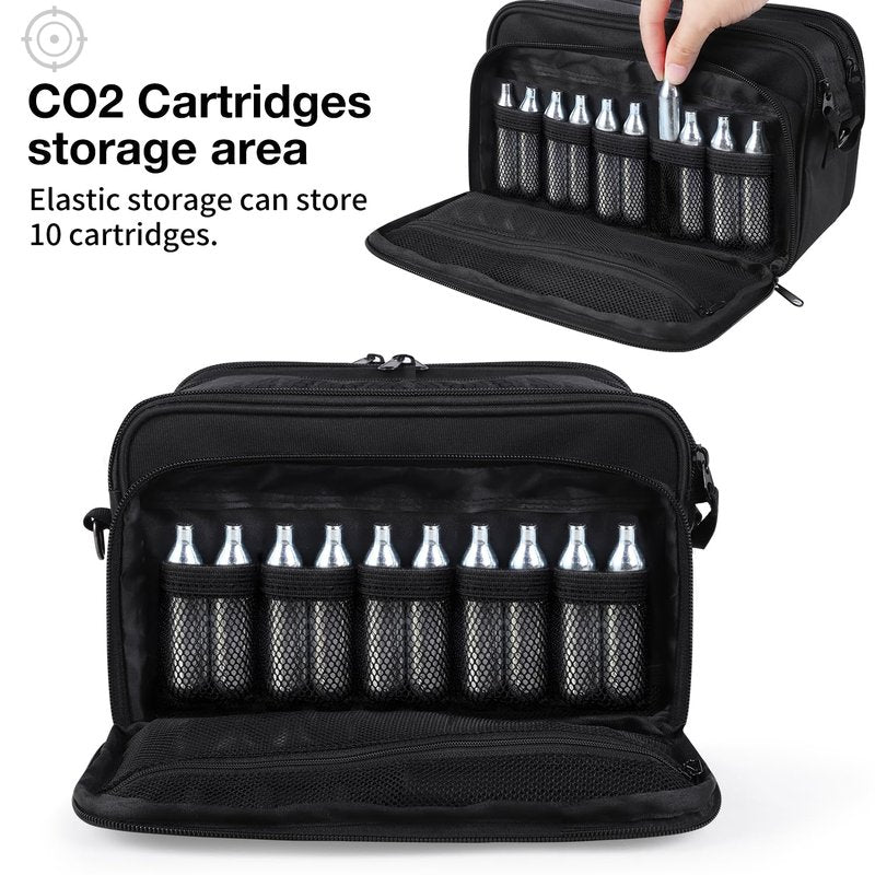 CO2 Cartridges Storage Case Compatible with Crosman, Umarexss, Air Gun Case Perfect for Air Guns CO2 Cartridges 4.5mm Coated BBs Storage and Transportation, Protective Storage Bag, Indoor Outdoor