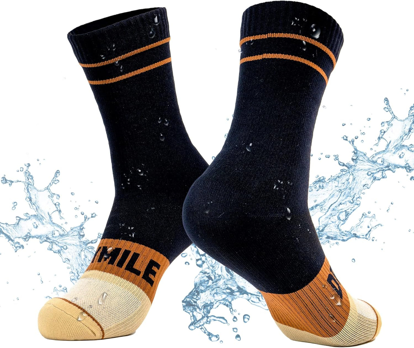 Mountain Waterproof Wool Socks - Breathable Cushioned Hiking & Skiing Crew Socks | Ideal for Winter Activities