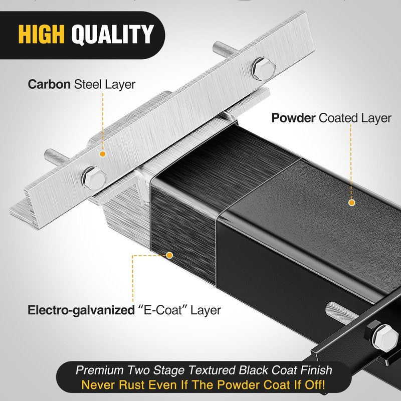 Nilight Universal Golf Cart Trailer Hitch w/2" Receiver Rear Seat Rear Hitch Kit Compatible for Footrest Club Car EZGO Yamaha Use on Step on Back