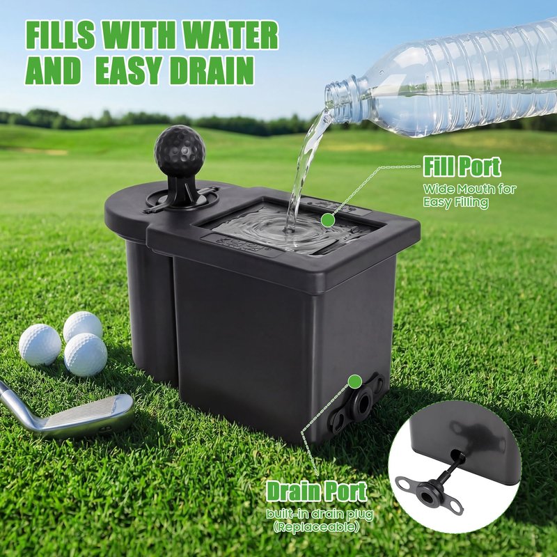 10L0L Golf Cart Ball Washer and Club Head Cleaner Kit Detachable Golf Club Head and Ball Washer Golf Cleaner for EZGO Club Car Yamaha