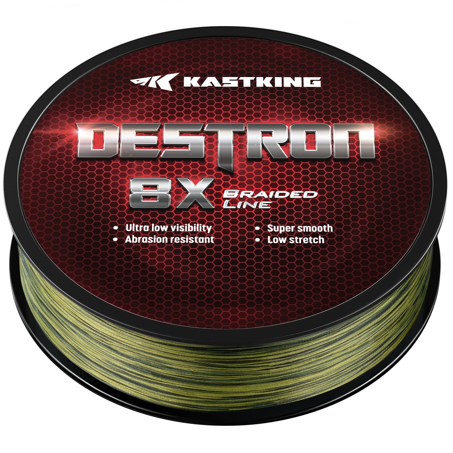KastKing Destron Braided Fishing Line, Green Algae, 8 Stands, 10LB, 150Yds