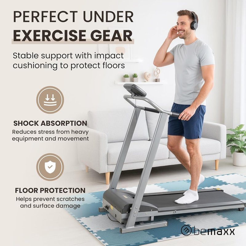 Gym Mats Set - 18 Pcs EVA Interlocking Foam Floor Tiles | 12.6"x12.6"x0.4" Protective Flooring for Home Workout, Exercise & Fitness