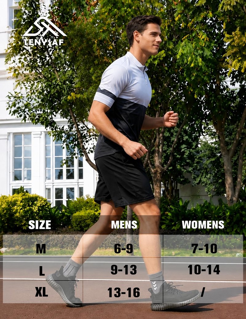 TENYSAF Compression Sport Running Socks: Athletic Socks for Men Women with Cushion,3 Pairs Work Hiking Basketball Ankle Socks
